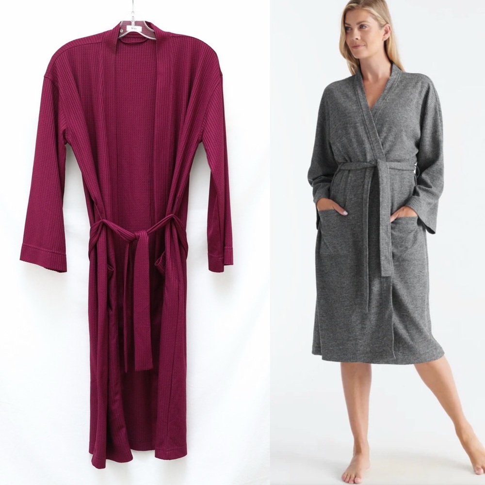 NWOT Knix Waffle Robe maroon purple brand new home Canadian XS S M midi